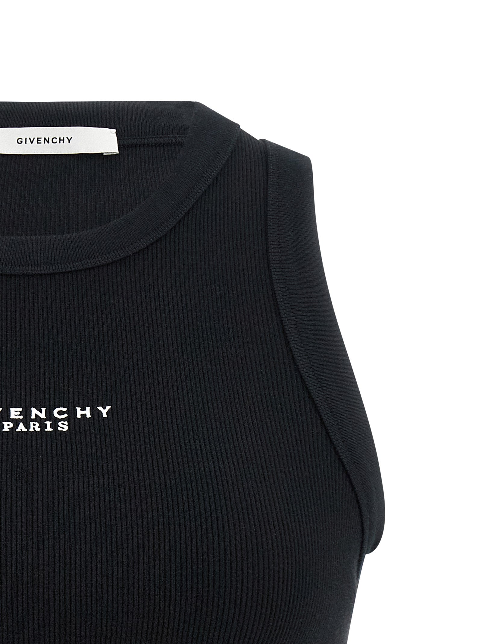 Givenchy Givenchy Paris Print Top — Cropped Black Top