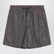 Venuja Grey bermuda shorts with crystals