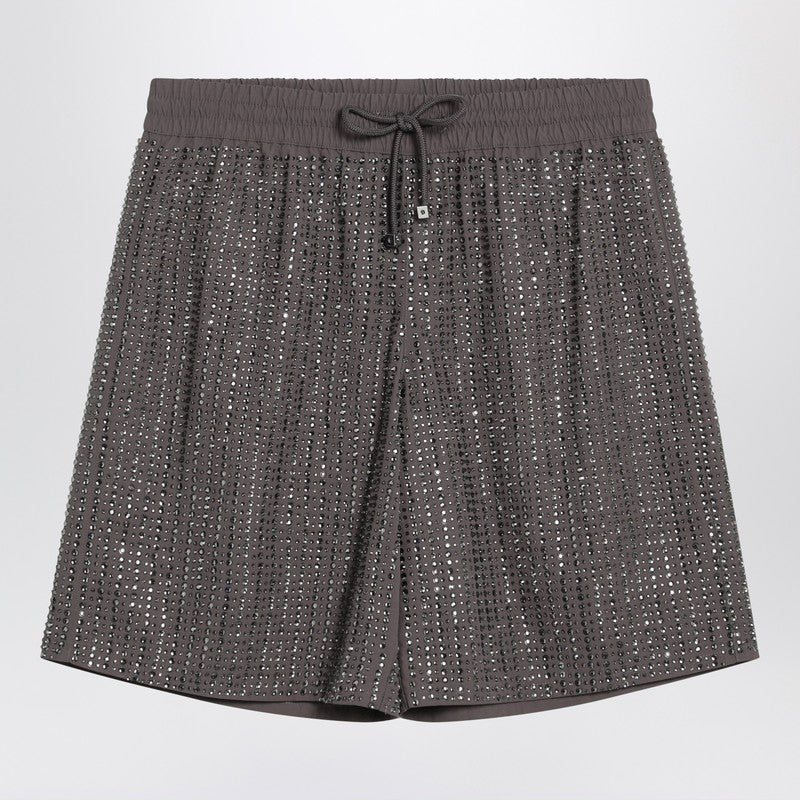 Venuja Grey bermuda shorts with crystals
