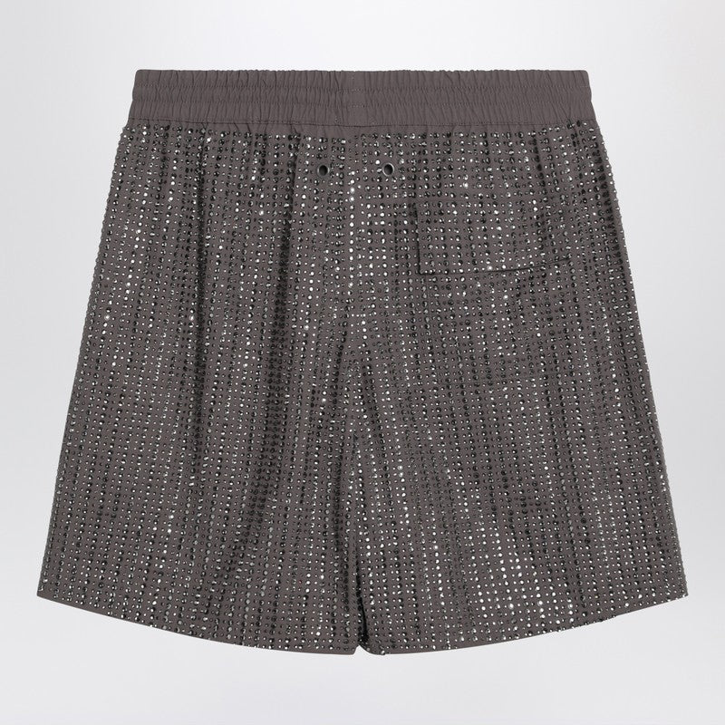 Venuja Grey bermuda shorts with crystals