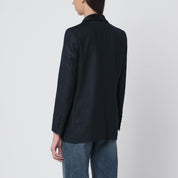 Blazé Milano Dark blue wool and mohair blazer Maine