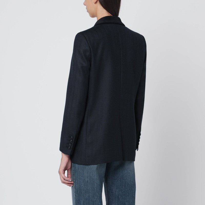 Blazé Milano Dark blue wool and mohair blazer Maine