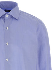 Finamore Napoli Shirt — Light Blue Cotton Shirt