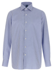 Finamore Napoli Shirt — Men's Blue Cotton Shirt
