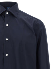 Finamore Napoli Shirt — Men's Blue Cotton Shirt