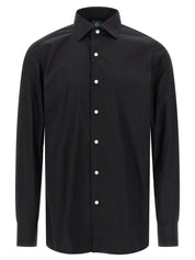 Finamore Napoli Shirt - Men's Black Cotton Dress Shirt