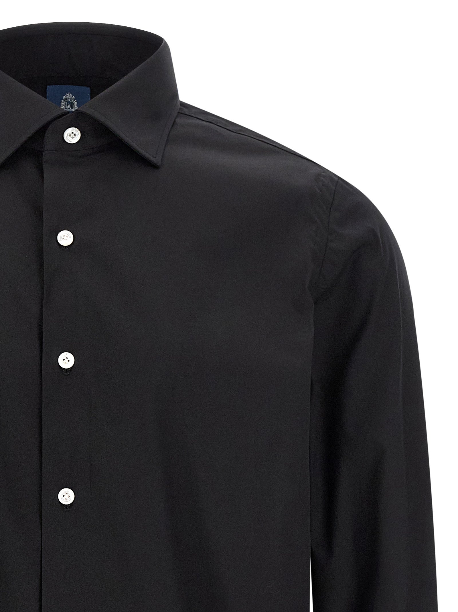 Finamore Napoli Shirt - Men's Black Cotton Dress Shirt