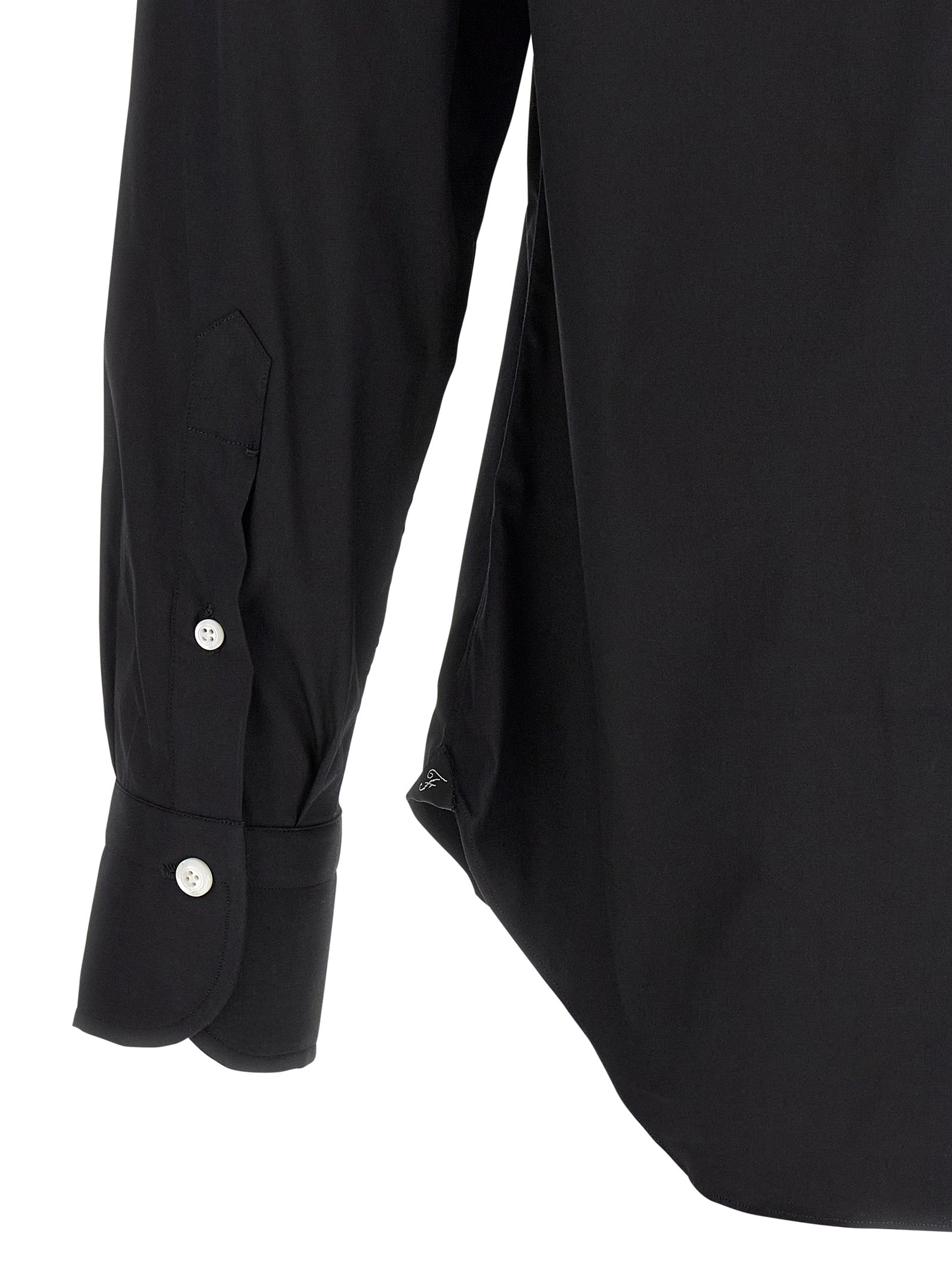 Finamore Napoli Shirt - Men's Black Cotton Dress Shirt