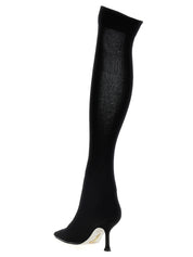 René Caovilla Knitted Boots — Black Sock Heels 8cm