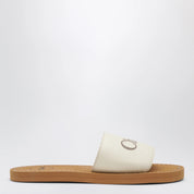 Chloé White slides with logo
