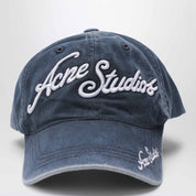Acne Studios Blue washed-effect baseball cap with logo