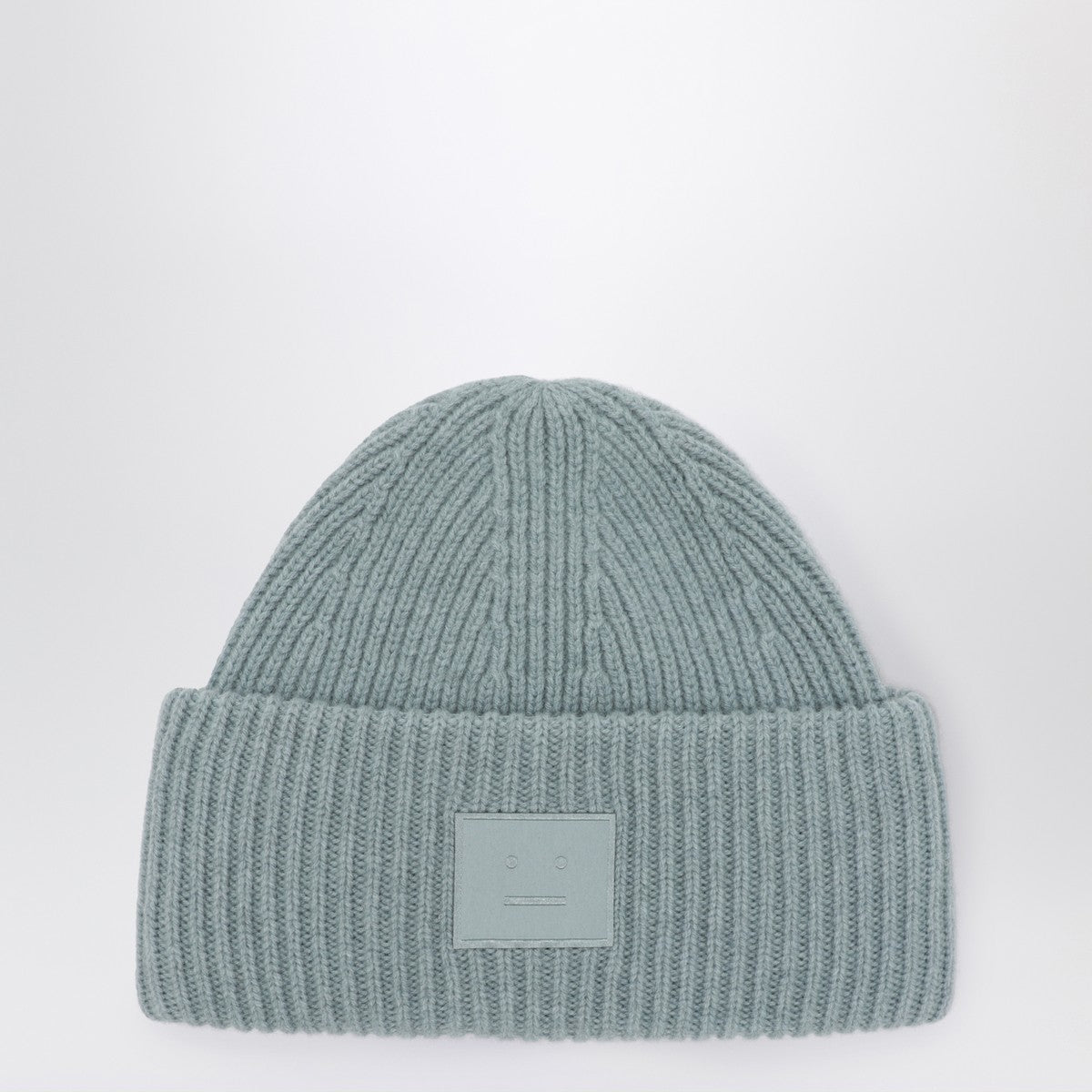 Gorro azul polvoriento con logo de cara grande de Acne Studios - Yak