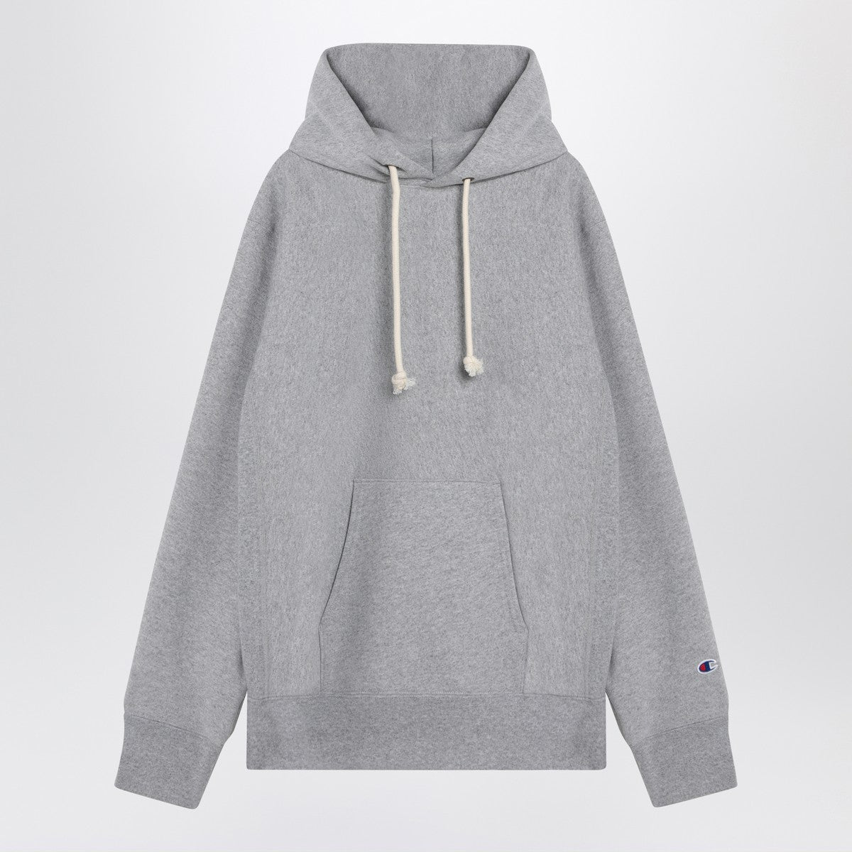 Sudadera con capucha de algodón gris claro Champion