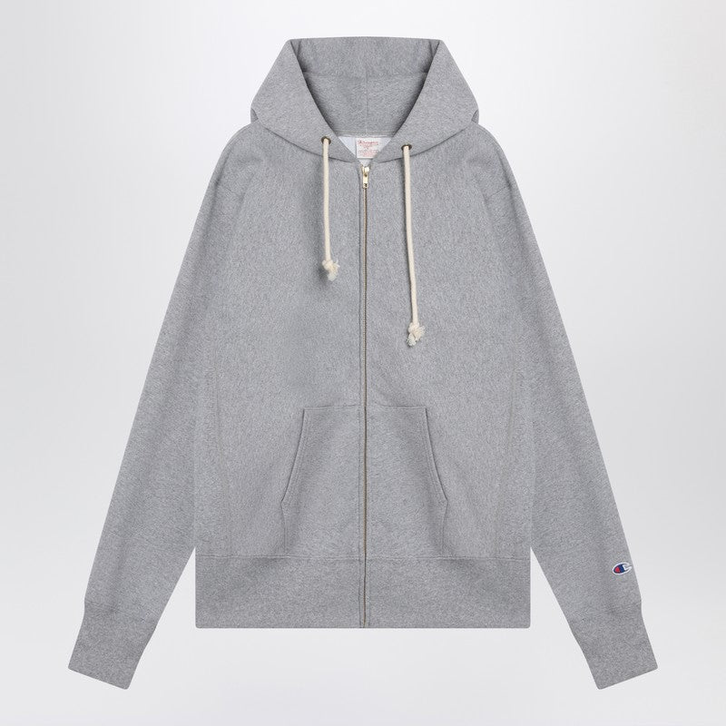 Sudadera con capucha de algodón gris claro Champion
