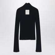 Acne Studios Black ribbed zip cardigan