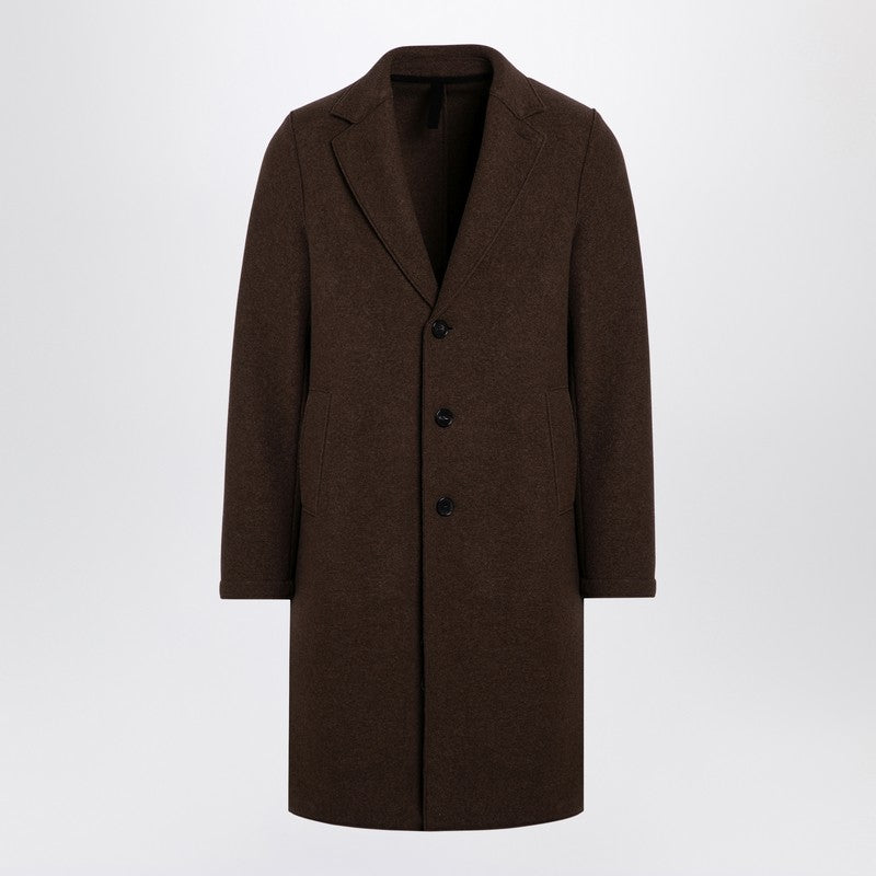 Harris Wharf London Brown single-breasted virgin wool coat