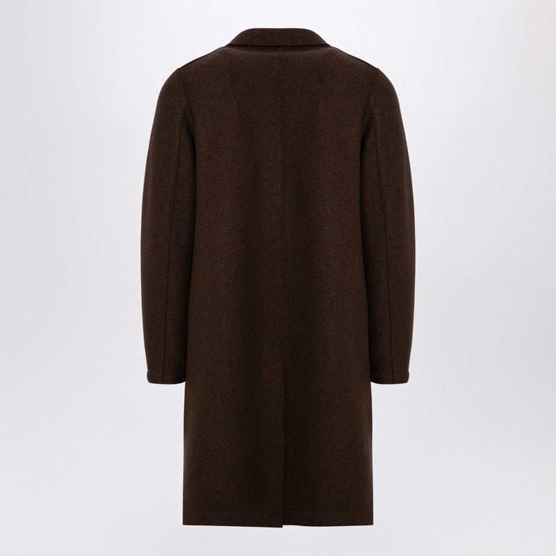 Harris Wharf London Brown single-breasted virgin wool coat