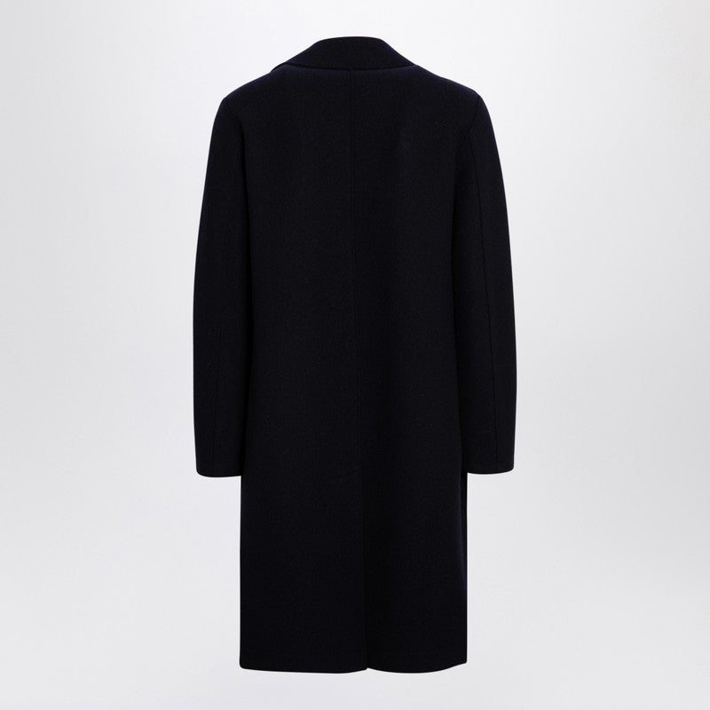 Harris Wharf London navy blue double-breasted wool coat