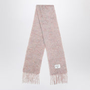 Acne Studios Pink wool scarf with logo