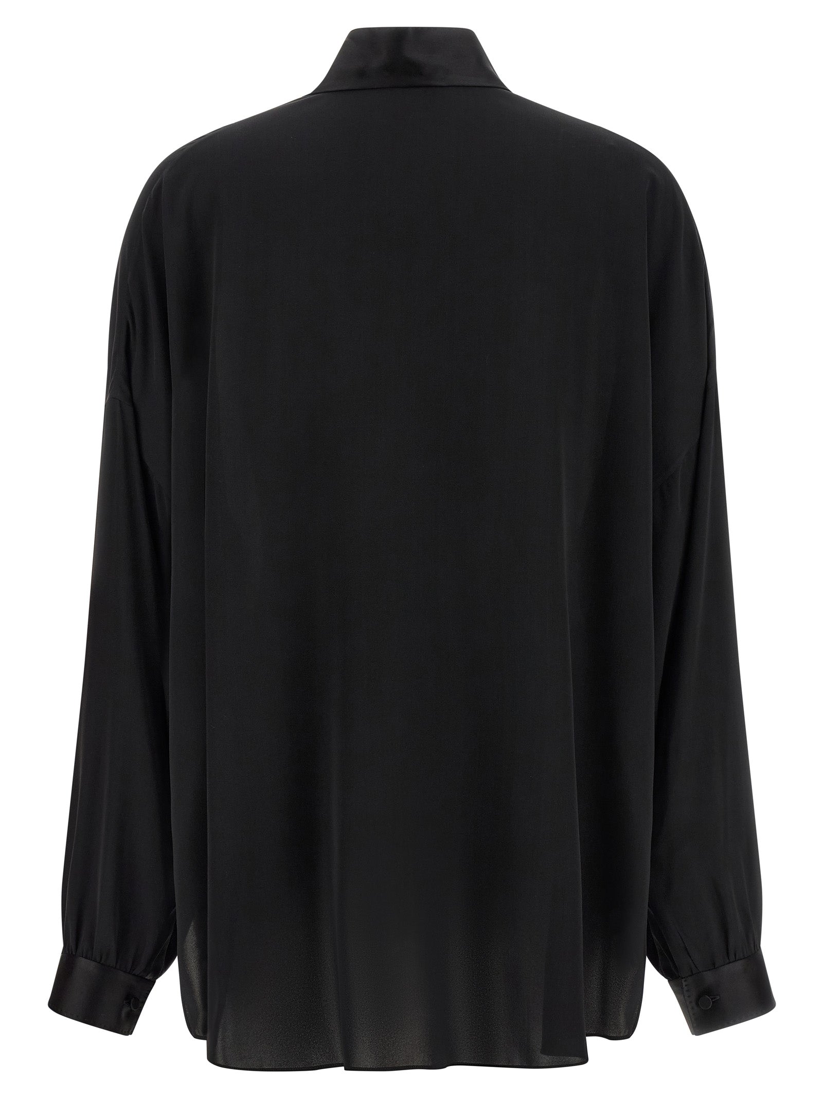 Tom Ford Lavallière Neck Blouse - Silk Shirt (Black)