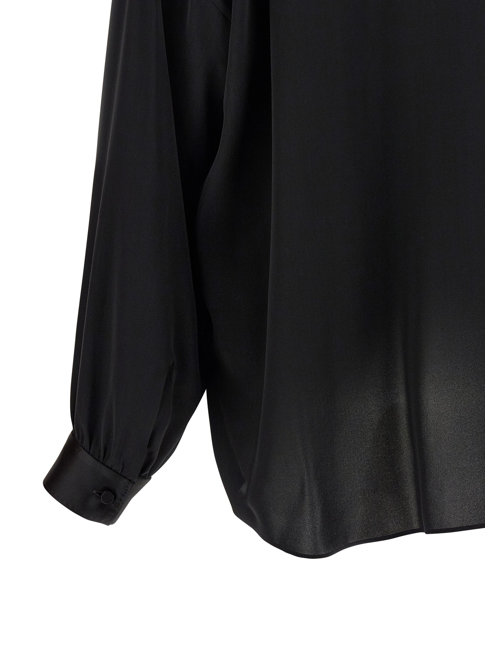 Tom Ford Lavallière Neck Blouse - Silk Shirt (Black)