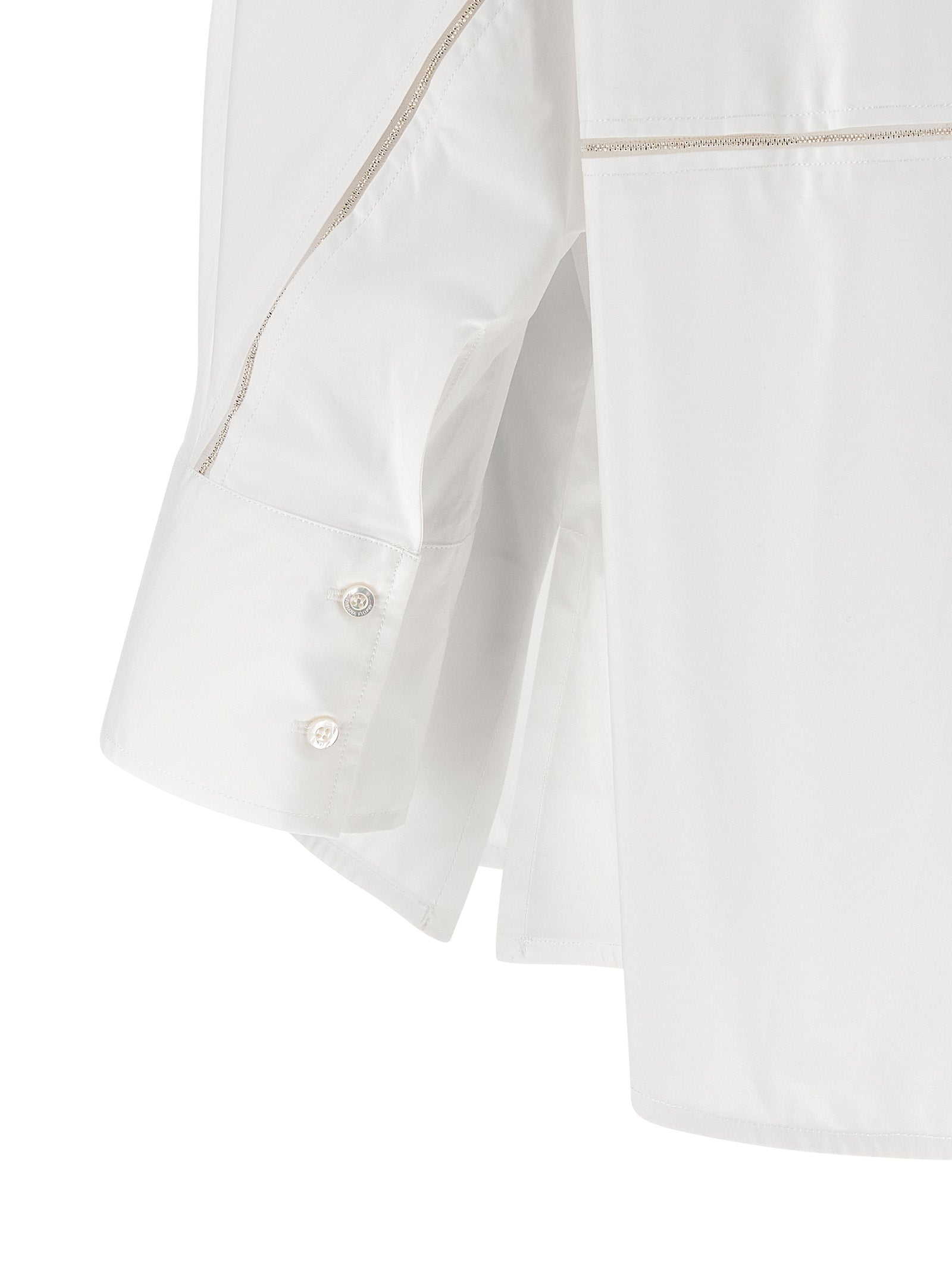 Fabiana Filippi Diamond Thread Shirt — White Oversized