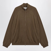 The Frankie Shop Baxe Knit Sports Jacket — Brown Topwear