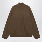 The Frankie Shop Baxe Knit Sports Jacket — Brown Topwear