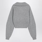 Cardigan zippé Sportmax gris en laine et cachemire