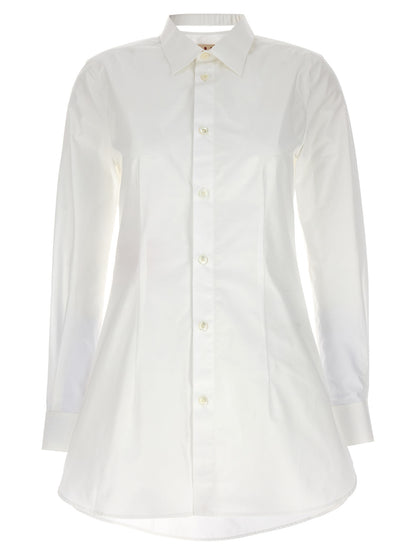 Marni Cut-out Collar Shirt — White Cotton Shirt