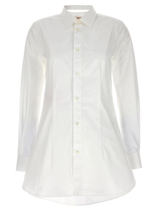 Marni Cut-out Collar Shirt — White Cotton Shirt