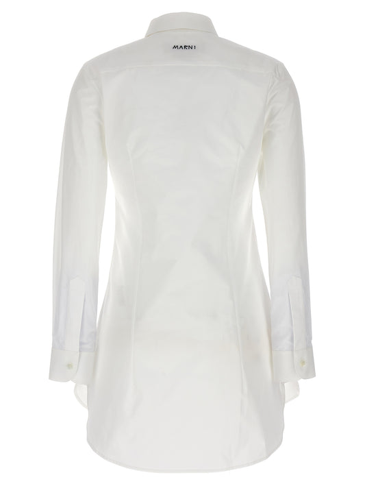 Marni Cut-out Collar Shirt — White Cotton Shirt