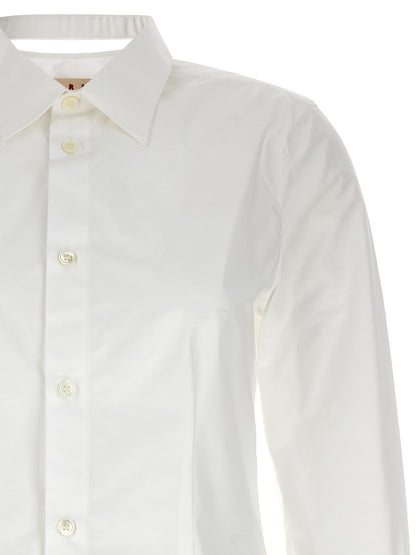 Marni Cut-out Collar Shirt — White Cotton Shirt