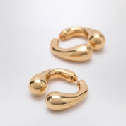 Panconesi P Helix gold earrings — 18ct plated elegance