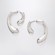 Panconesi P silver earrings in rhodium-plated copper