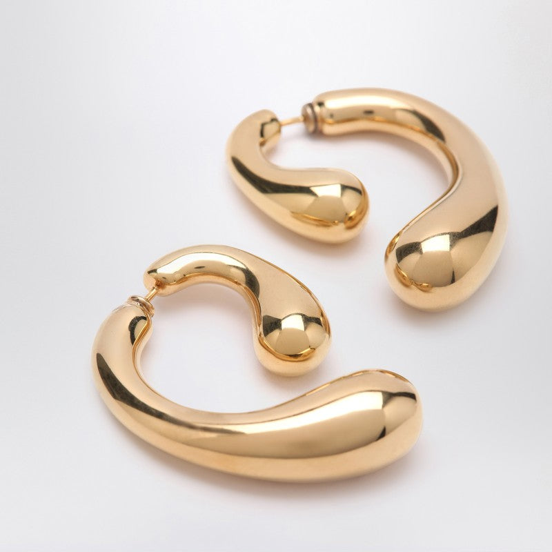 Panconesi P gold earrings in 18-carat plated copper