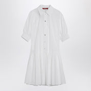 Vestido camisero corto de algodón blanco Max Mara Studio