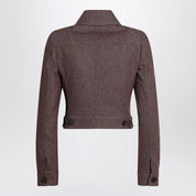 Max Mara Cropped brown denim-effect jacket