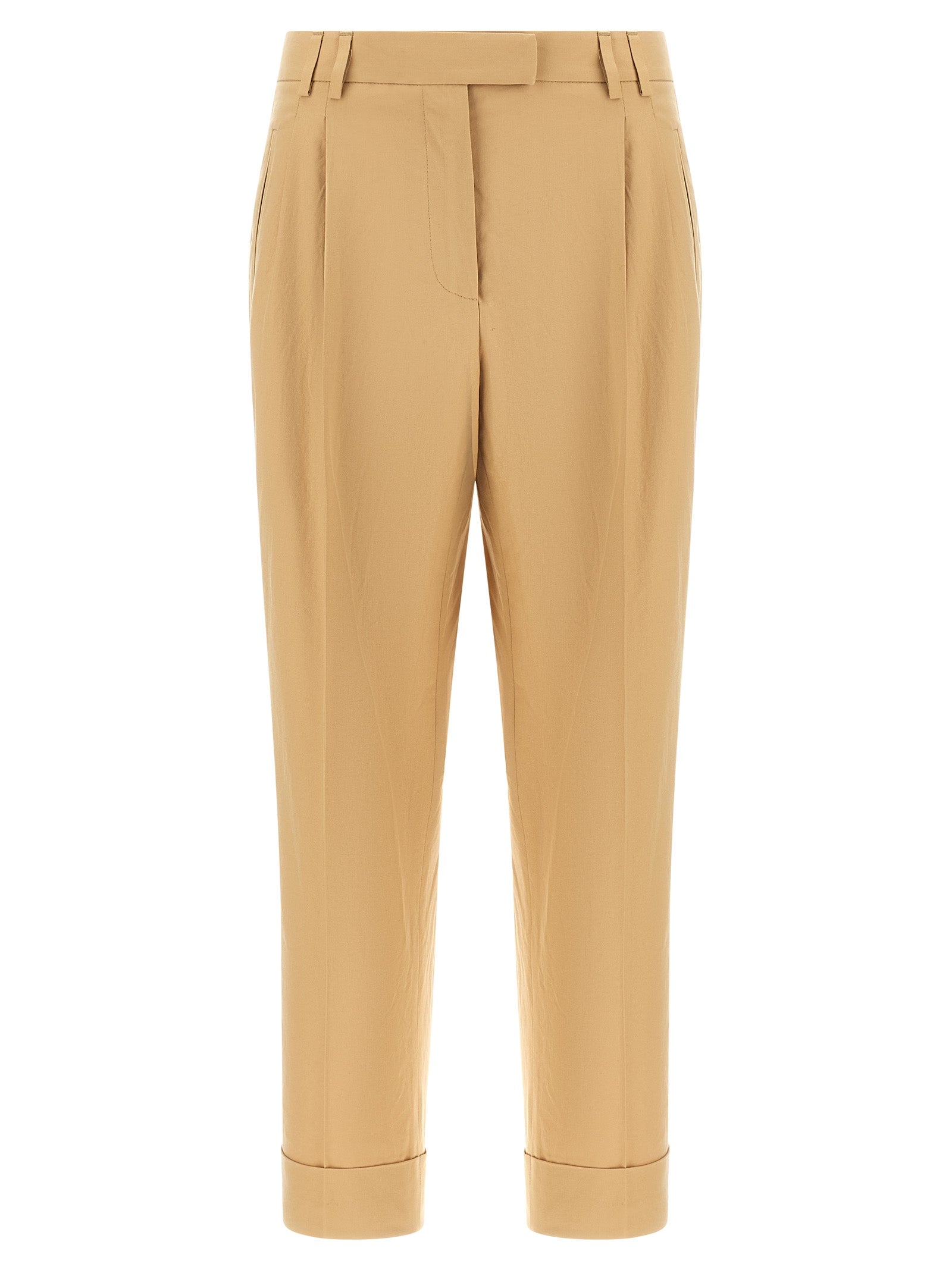 Alberto Biani Albertino Trousers — Beige Cotton Pants