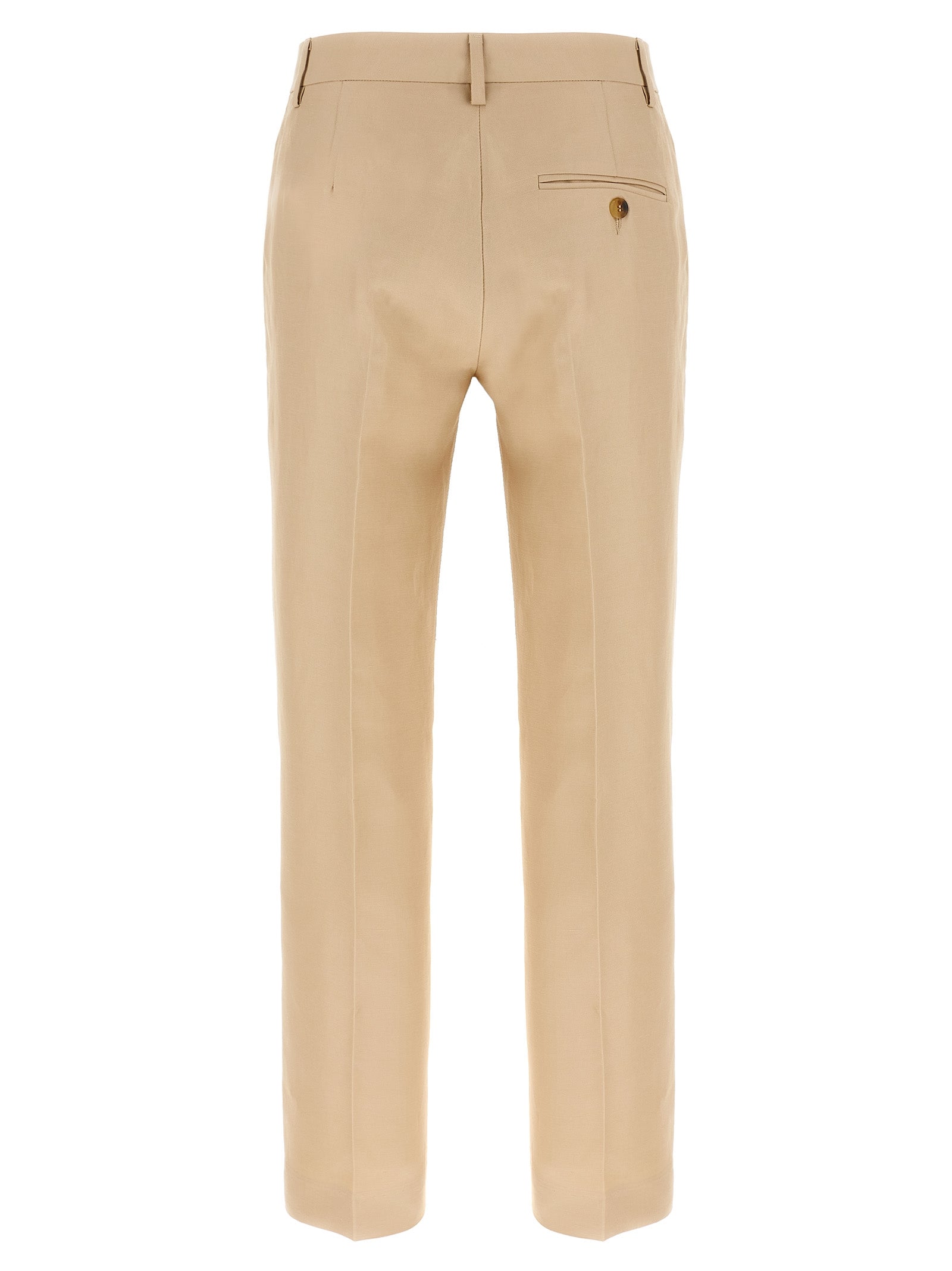 Alberto Biani Chinos - Beige Linen Trousers (Women)