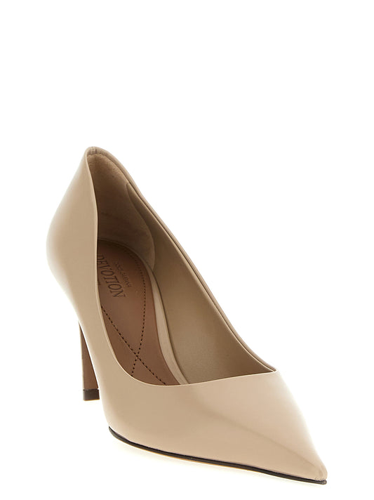 Dolce & Gabbana Devotion Pumps — Beige Leather Heels
