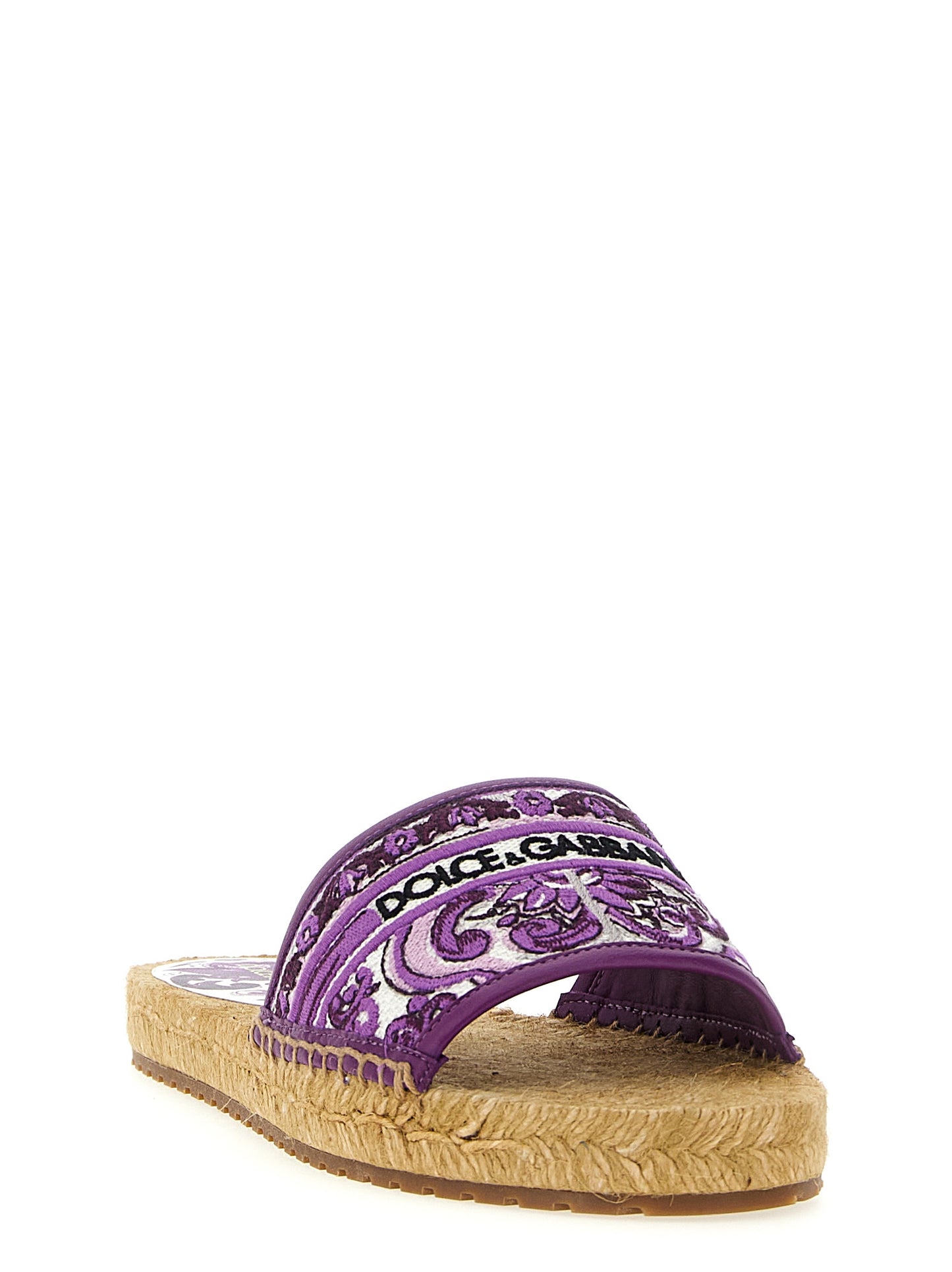 Dolce & Gabbana Sandals — Embroidery Espadrilles (Purple)