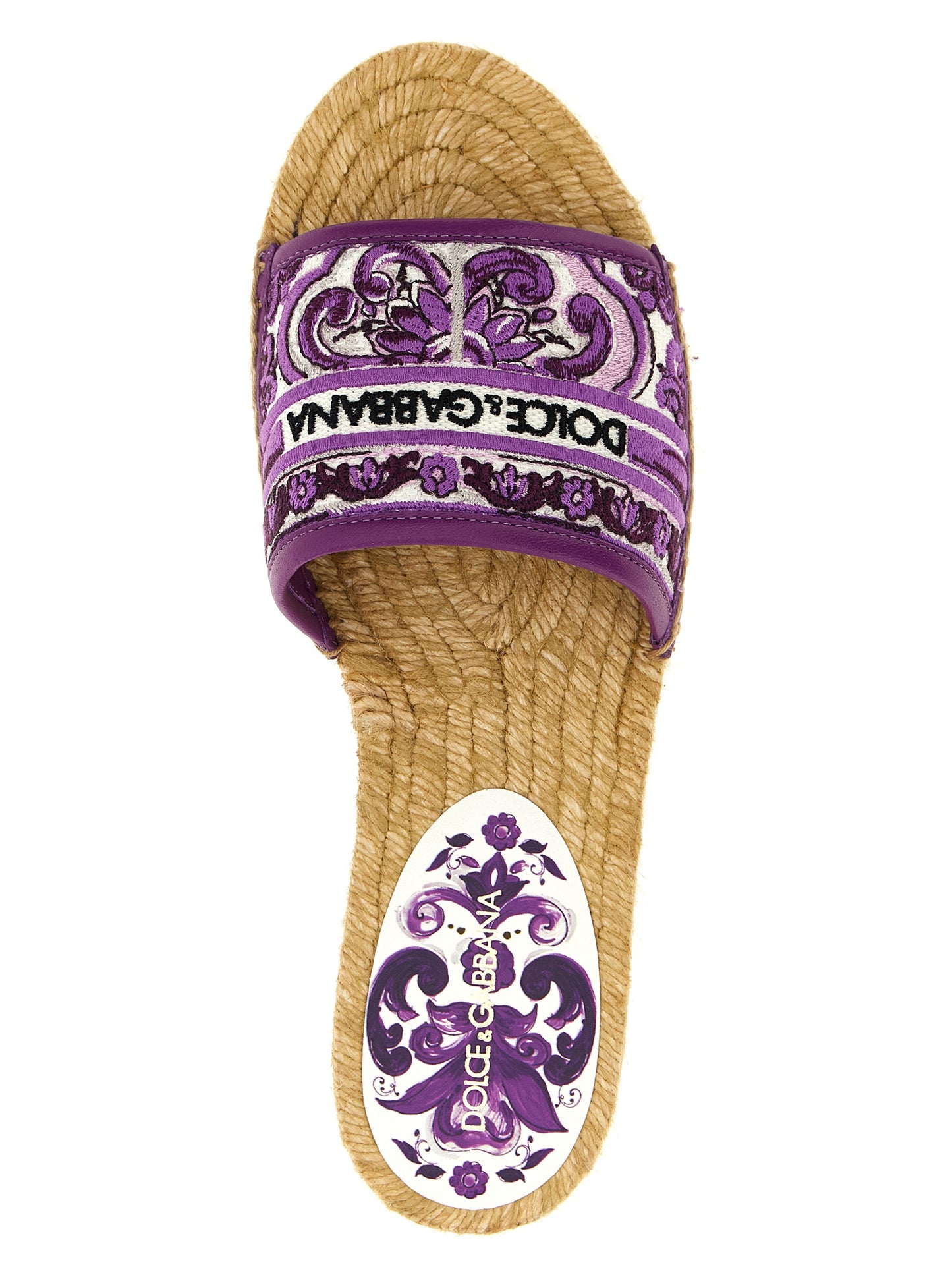 Dolce & Gabbana Sandals — Embroidery Espadrilles (Purple)