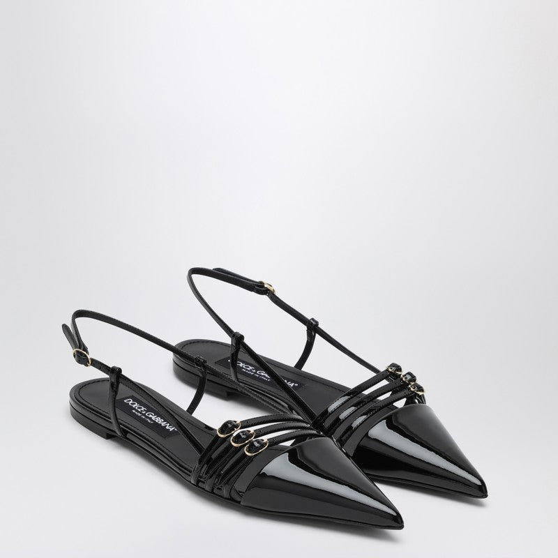 Dolce & Gabbana Dolce&Gabbana Black patent low slingback shoes