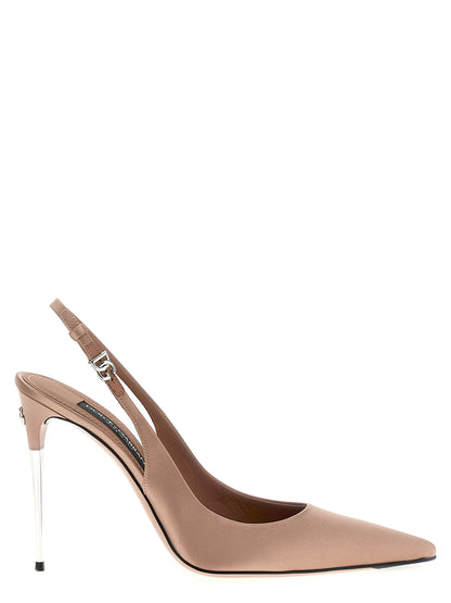 Dolce & Gabbana Satin Slingbacks Pumps — Pink Luxury
