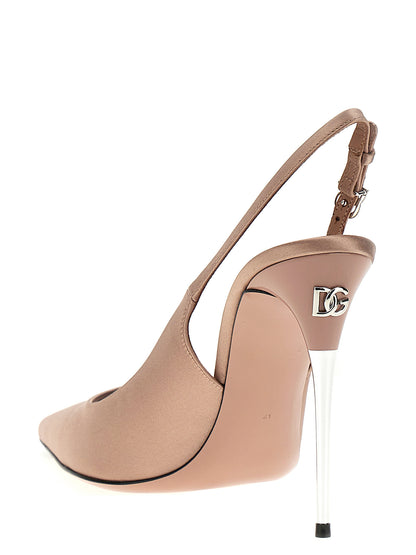 Dolce & Gabbana Satin Slingbacks Pumps — Pink Luxury