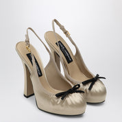 Dolce & Gabbana Cream satin high slingback