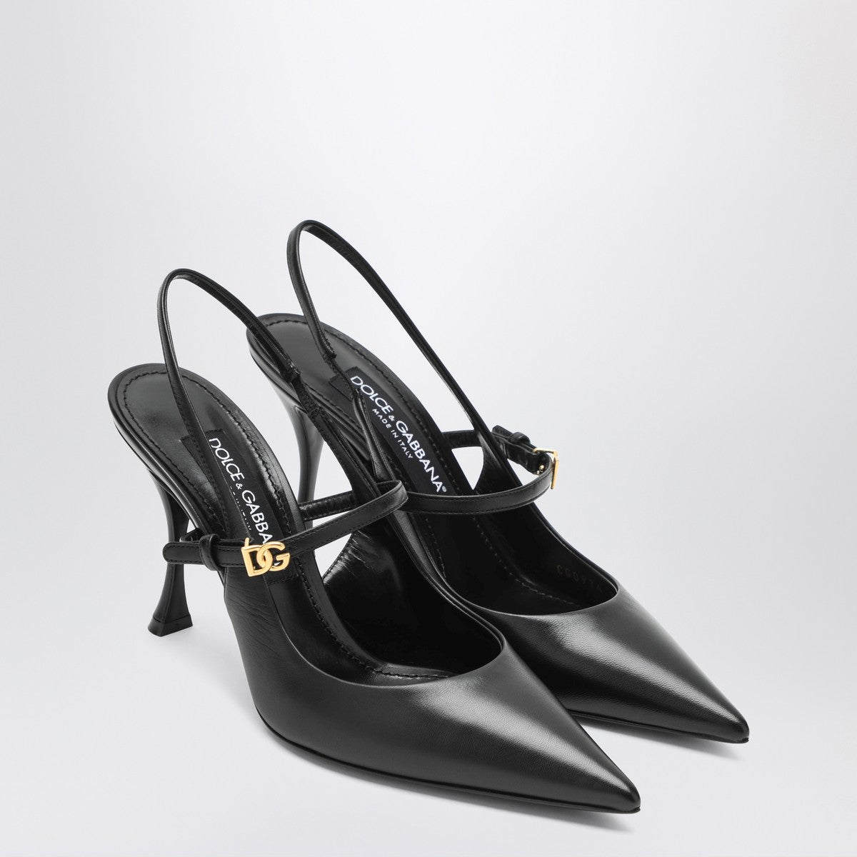Dolce & Gabbana Black suede slingback with leather sole