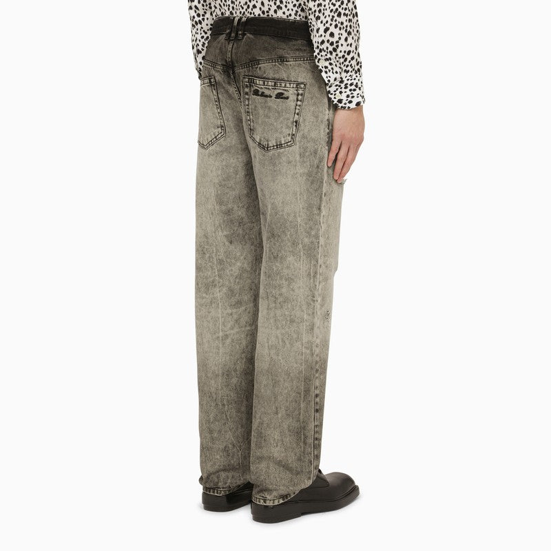 Balmain Light grey delavé denim jeans