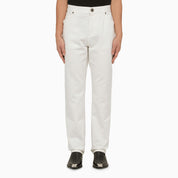 Balmain Regular white cotton trousers
